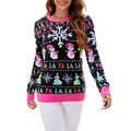 Amazon hot sale European and American heavy industry Christmas sweater women's autumn and winter New round neck snowman Jacquard knitted sweater