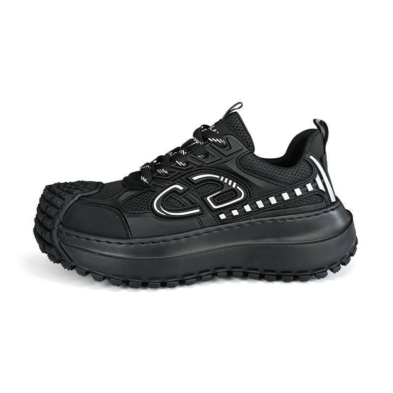 2025 Summer New Men's Shoes Increased Thick Bottom Breathable Mesh Sports Casual Shoes Mecha Style Niche Torre Shoes