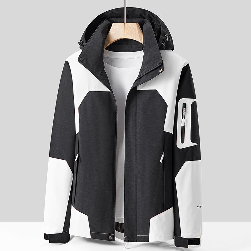 Outdoor Jacket Men's Winter Velvet Short-Sleeved Thickeneded Spring & Fall Windproof Waterproof Breathable Jacket Mountaineering Jacket