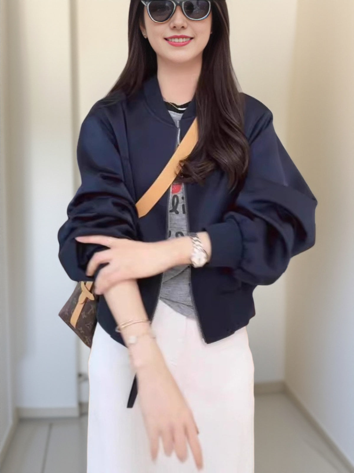 Baseball Uniform Short Jacket Women's 2025 Autum New Style Light Luxury High-End Super Hot Age-Reducing Jacket Top