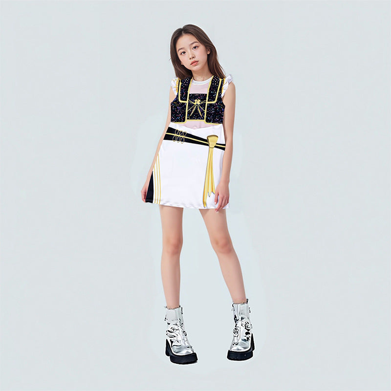 K-Pop Hunter Cosplay Costume Rumi Zoy Mirra Short Skirt Korean Girl Group Children's Stage Performance Costume