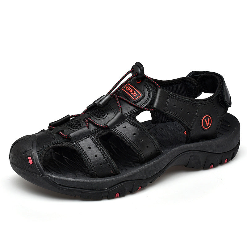 Cross-Border Large Size Sandals Men's Summer New Casual Toe-Cap Sandals Men's Outdoor Non-Slip Beach Shoes Size 48