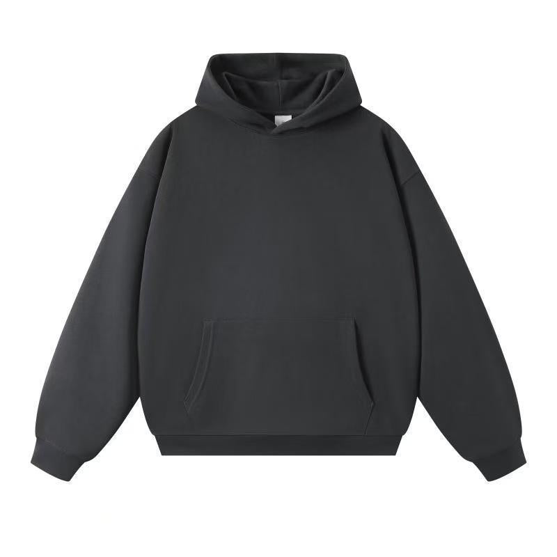 Trendy Brand Heavyweight 400g Terry Crewneck Sweatshirt Couple Pullover Autumn and Winter Thickened Coat Solid Color Loose Unisex Top