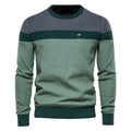 Sweater Men's 2024 Autumn and Winter New Style Striped Patchwork Long-Sleeved Men's Knitted Sweater Fashionable Round Neck Men's Casual Sweater