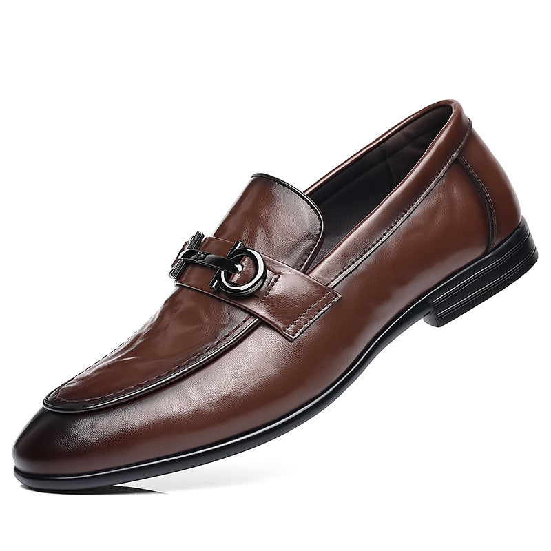 New Korean Style Business Formal Men's Shoes, Men's Casual Leather Shoes, British Style Comfortable and Versatile Breathable Loafers, Men's Leather Shoes