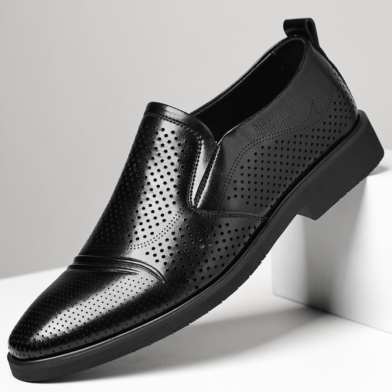 Men's Leather Shoes Summer Cut Out New Men's Shoes Casual Fashion Soft Sole Formal Shoes Business Shoes Sj2503-1