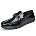 Doug Shoes Men's New Men's Slip-on Fashion Casual Leather Shoes Men's Bright Leather Embossed Leather Lazy Loafers for Men
