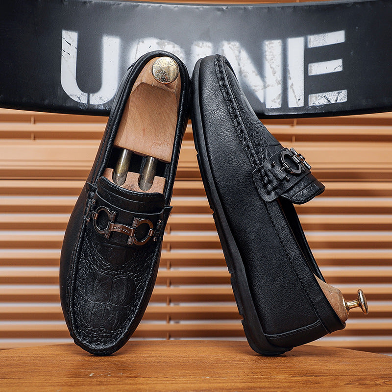 Explosions bean shoes men's 2025 new pedal lazy loafers high-end men's shoes cross-border live a generation of hair