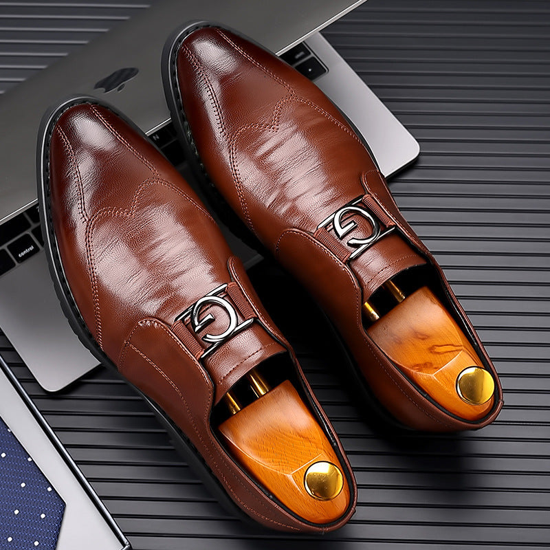 Business Formal Men's Leather Shoes Casual Spring and Autumn Men's Shoes Breathable British Pointed Toe Wedding Shoes