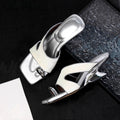 Niche Design Deep Sea Fish Skin Mermaid Fantasy High Heels Women's Summer Retro Square Toe Elegant Wedge Heel Flip-Flops