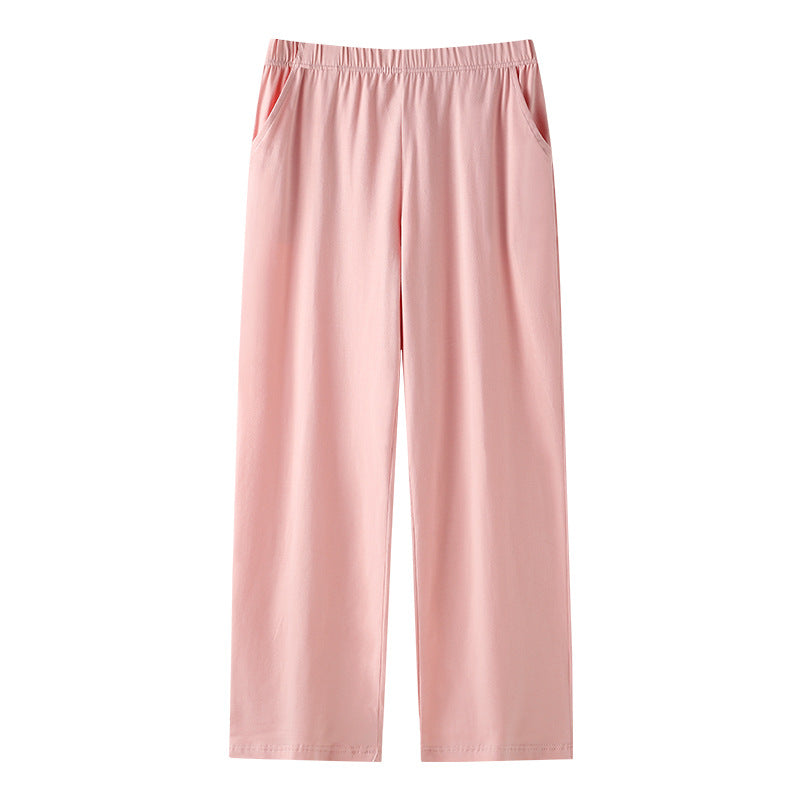 [7A antibacterial] women's pajama pants spring and autumn pure cotton trousers loose mosquito-proof pants plus size autumn and winter home pants can be outside