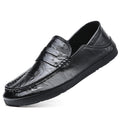 2024 Autumn Men's Slip-On Genuine Leather Breathable Casual Loafers Korean Style Versatile Low-Cut Daily Men's Leather Shoes