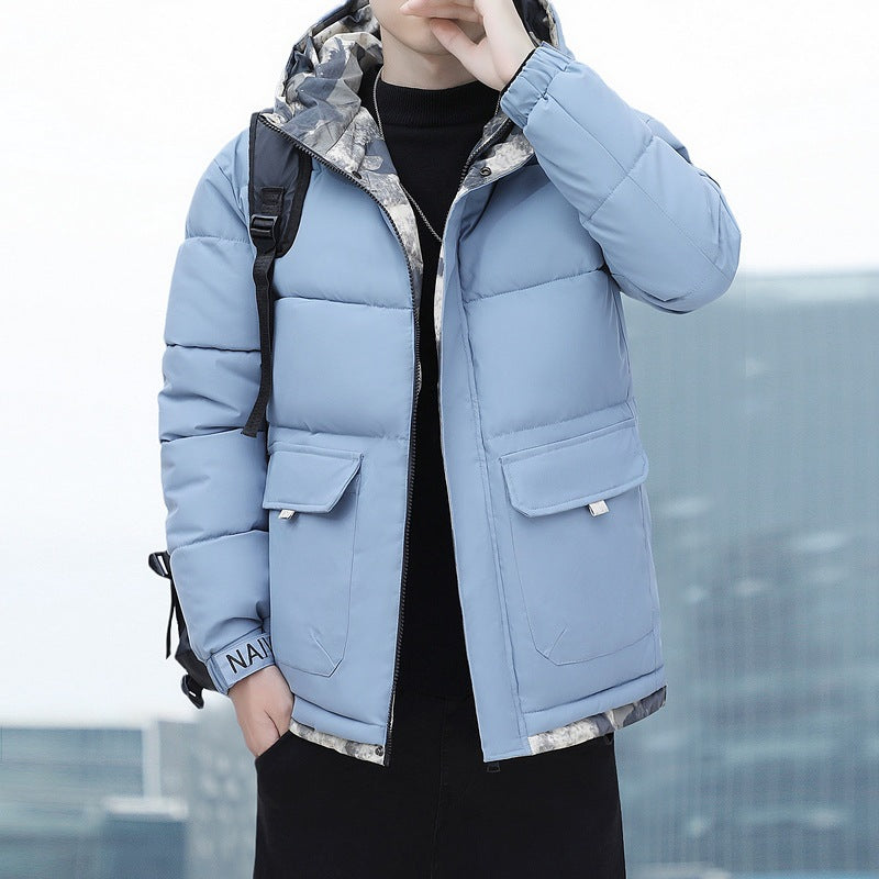 New Winter Casual Men's Warm Jacket Cotton-padded Coat Fashionable Cotton-padded Coat Thickened Top All-match Cotton-padded Coat Hooded Cardigan