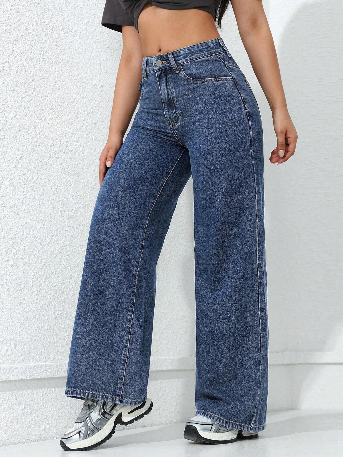 American Wide-Leg Jeans for Women 2025 Spring New Style Washed Loose Slimming Look Straight Floor-Length Denim Pants Jeans