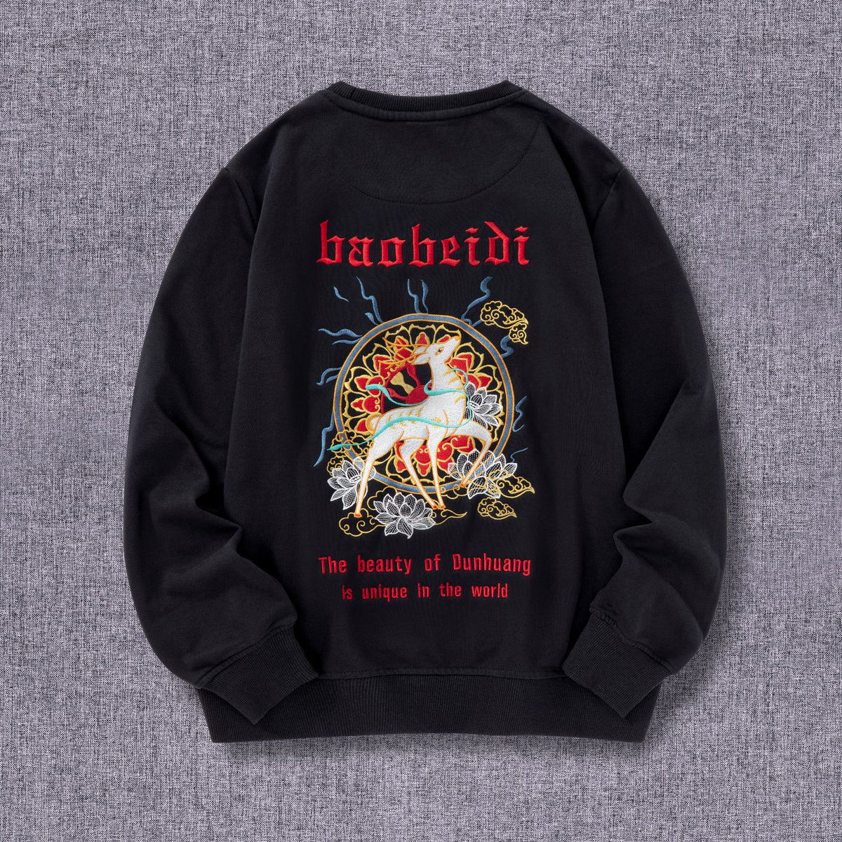 New Style National Trend Embroidered Sweatshirt for Men, Pure Cotton Loose Fit Men's Jacket, Round Neck Youth Couple's Outfit, Youth Fashion Wholesale