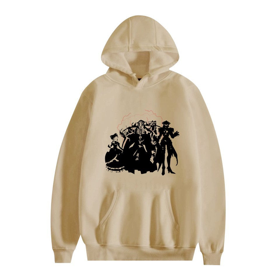 Cross-border overlord peripheral hoodie cartoon cartoon print autumn and winter men's and women's hooded sweater