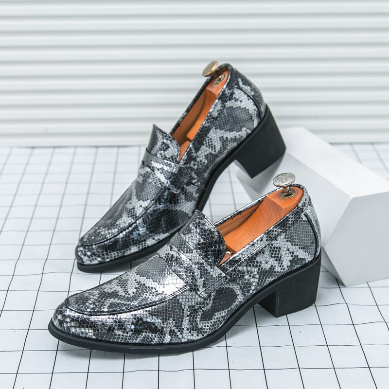 Men's Loafers Cross-border plus size New Style Leather Shoes Fashion Men's High Heeled Shoes Trendy Business Casual Leather Shoes