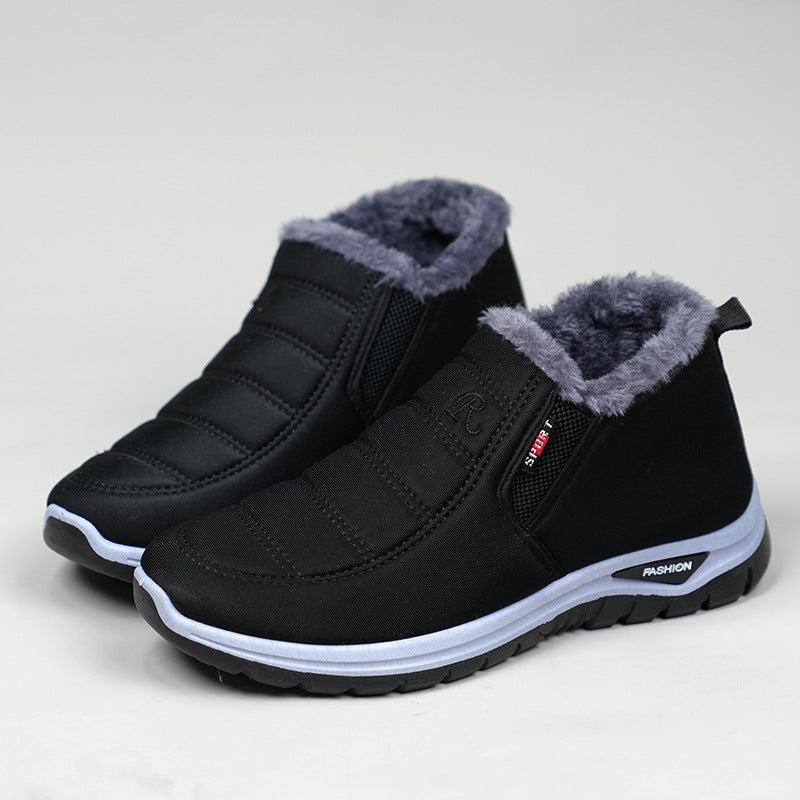 Winter New Cotton Boots Thickened Warm Boots Waterproof Non-slip Snow Boots for Men and Women Middle-aged Old Beijing Cotton Boots