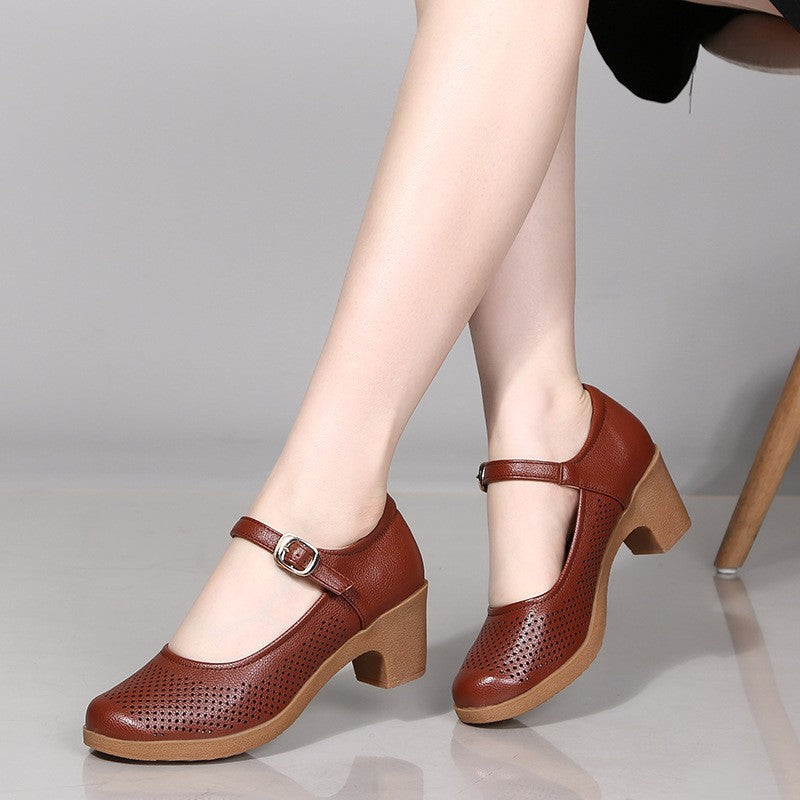 2024 Women's Shoes European and American sneaker Dance Shoes Soft Sole Thick Heel Dance Shoes Square Dance Shoes Single Shoes Sandals High Heels