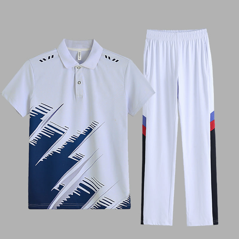 Sportswear suit Men's and Women's Summer Thin Quick-drying Short-sleeved Trousers Couple's Class Clothes plus size Group Aerobics Clothing