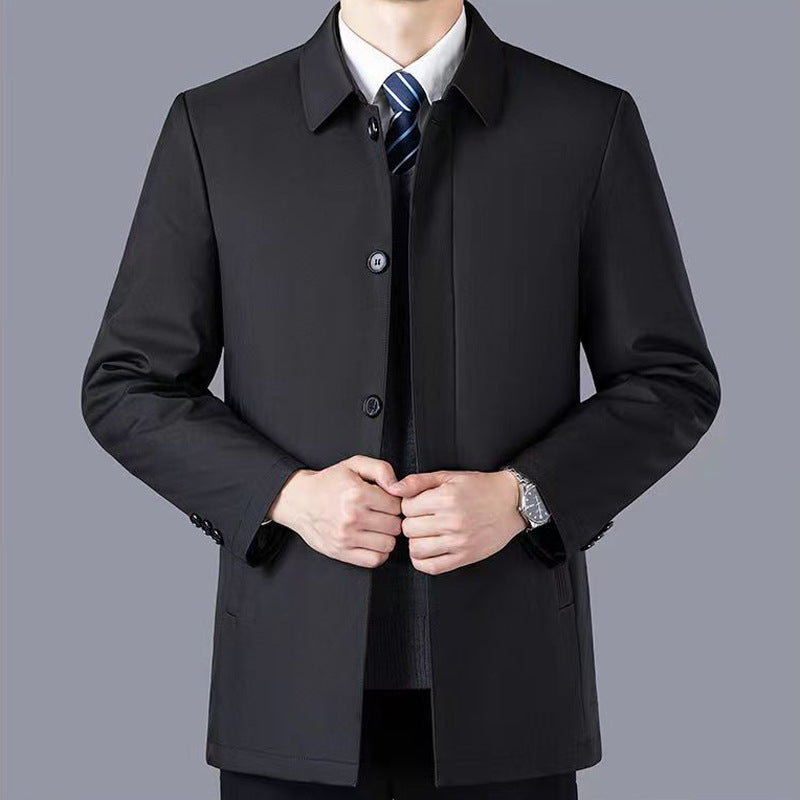 Manufacturer Wholesale Middle-Aged and Elderly Dad Jackets Men's Spring and Autumn Middle-Aged High-End Executive Jackets Button Casual Tops