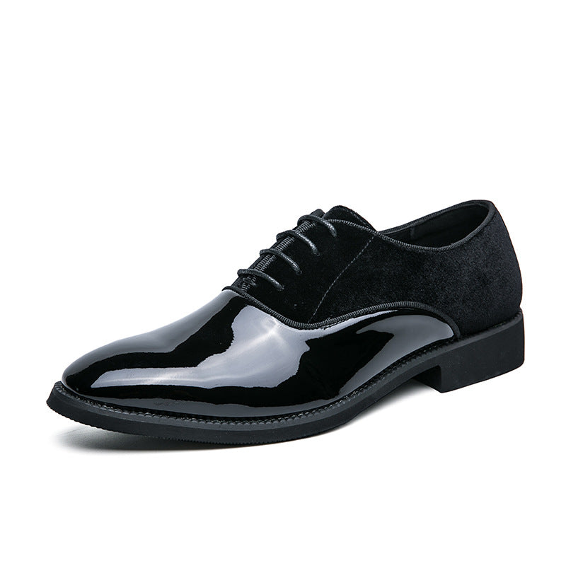 Men's Formal Business Leather Shoes in Large Sizes for Foreign Trade, Trendy Low-Top British Pointed Wedding Groom Shoes in Stock