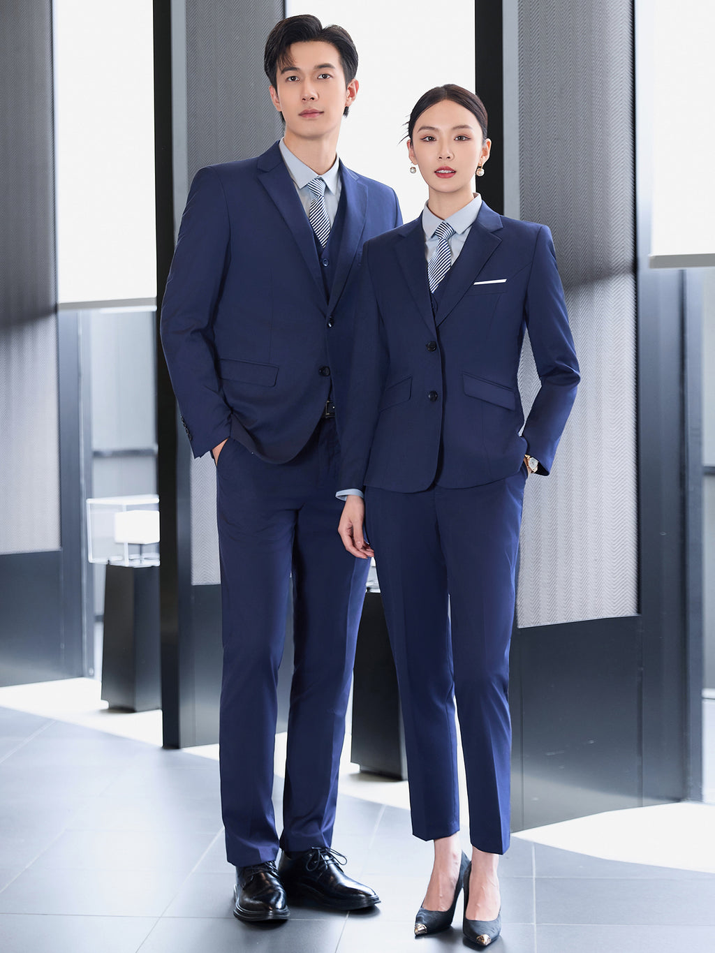 High-End Suit Suits for Men and Women, Professional Formal Wear, 4S Store Real Estate Property Workwear, Blue Suit Suits, Work Clothes