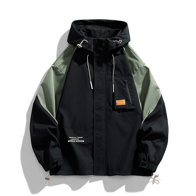 Jacket Coat Men's Spring and Autumn Fashion All-match Loose Men's Fat Work plus size Jacket Coat High-end Sense