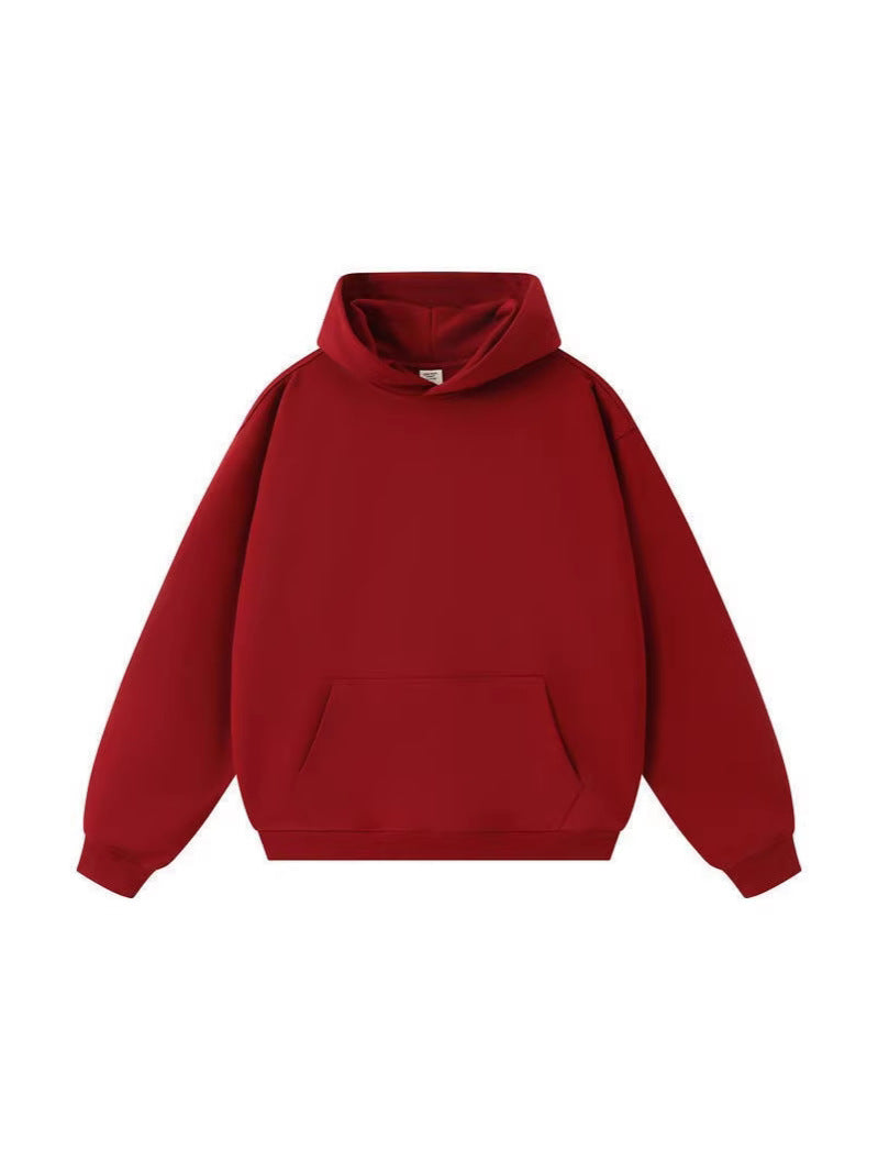 American Trendy Brand 450g Heavy Weight Terry Off-Shoulder Hooded Sweatshirt Men's Spring & Fall Hoodless Rope Loose Hoodie Wholesale