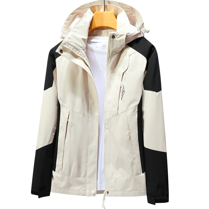 Jackets for Men and Women, Windproof and Waterproof Outdoor Sports Mountaineering Clothing, Fashionable and Trendy Spliced Color Hooded Jackets