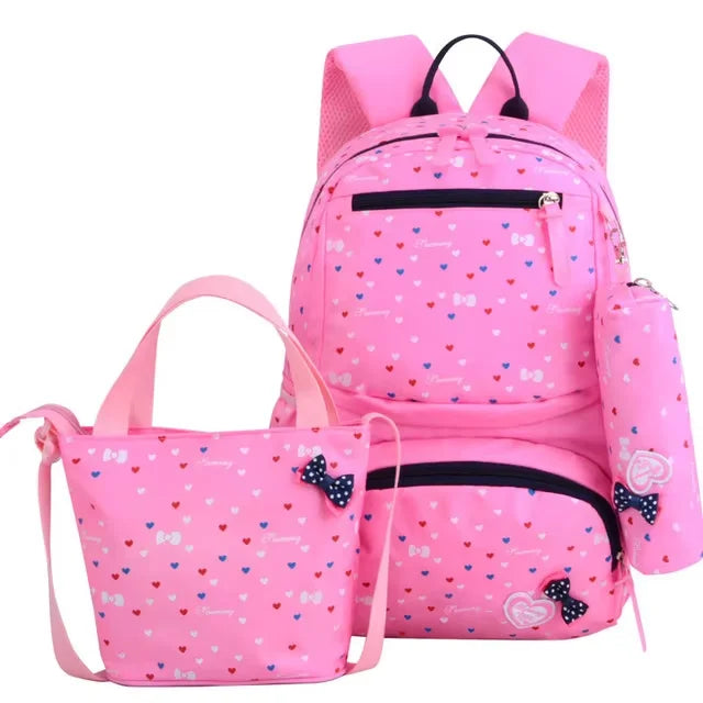 Bunnyfly 3pcs/Set Kids School Bag Backpack Set Fashion Lovely Children's Backpack for Girls Student Mochila Sac