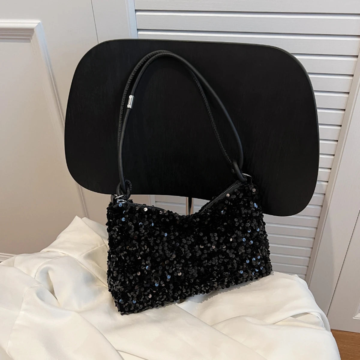 Black Spice Glitter Underarm Bag Casual Chic Design Crossbody Shoulder Bag One Outfit