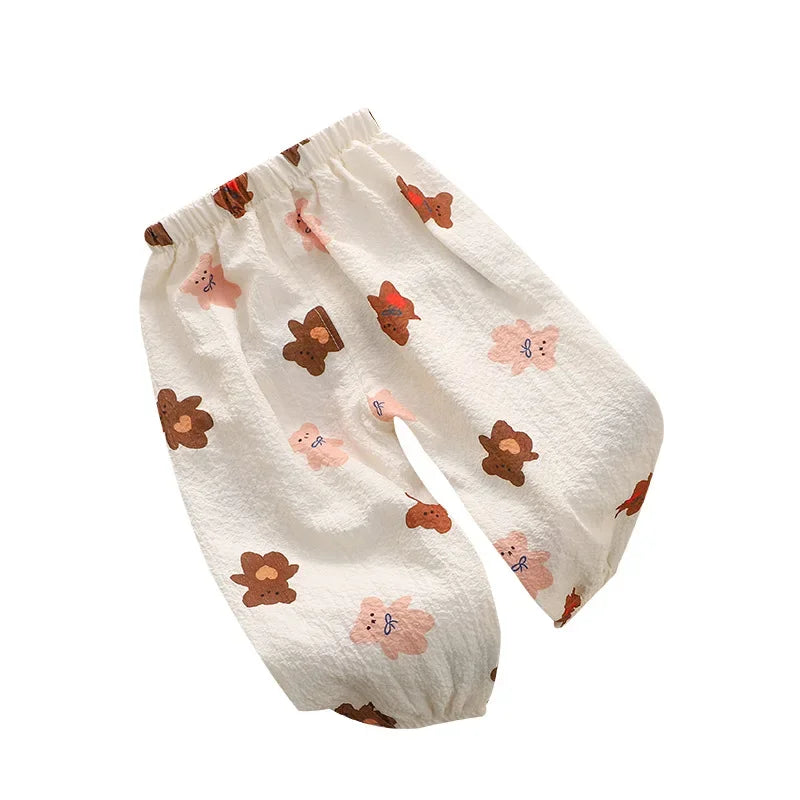 Korean Style Kids Leisure Pants 1-5 Years Summer Anti Mosquito Pants for Boys and Girls Casual Sports Pants for Children
