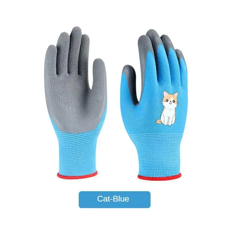 Kids Durable Waterproof Garden Work Gloves Non-Slip Children Safety Yard Work Gloves Portable Garden Supplies Gardening Gloves