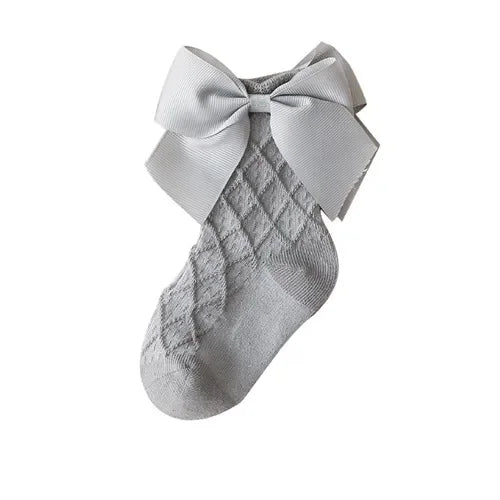 0-6Years Kids Sock For Girls Solid Big Bow Cotton Fashion Soft Princess Children Girl Socks High Quality Spring Autumn