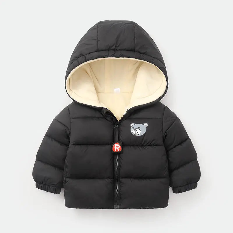 Baby Children Coats Winter Thick Jackets For Boys Warm Plush Thicken Outerwear For Girls Fur Hooded Jacket Kids Clothes Snowsuit