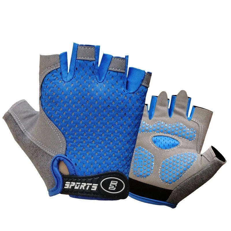 Kids Cycling Skateboard Gloves Anti-Slip Summer Spring Sports Breathable Half-Finger Gloves Shock-Absorbing Children Aged