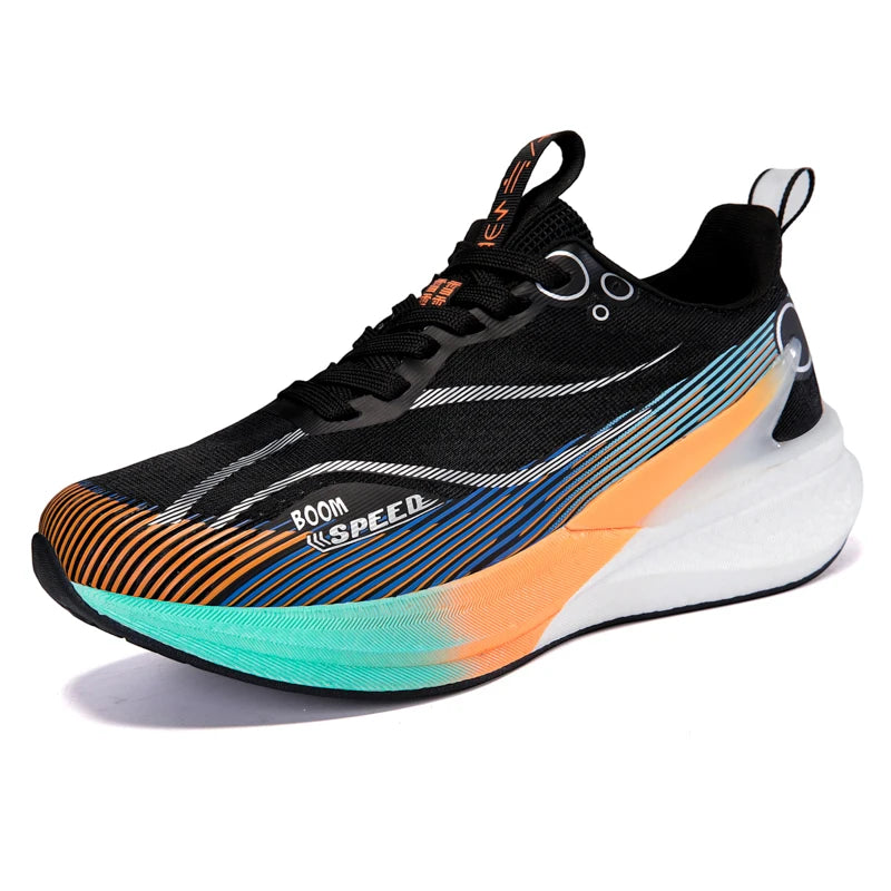 Men Women Carbon Running Shoes Lightweight  Mesh Breathable Non-Slip Marathon Running Shoes Fashion Road Jogging Sports Shoes