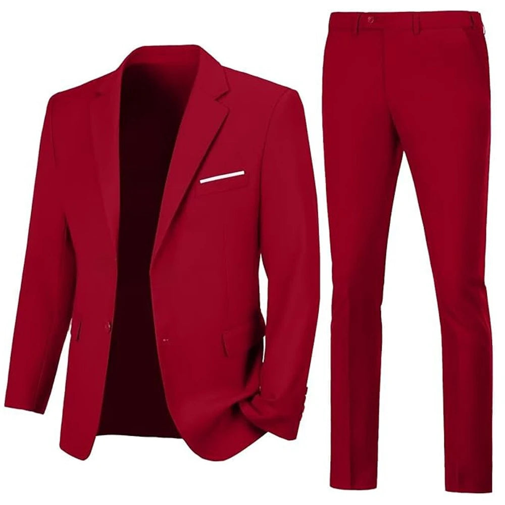 Men Suits Set  2 Pieces Jackets Pants For Wedding Elegant Slim Fit Blazers Formal Outfit Fashion Classic Full 2025 Costume