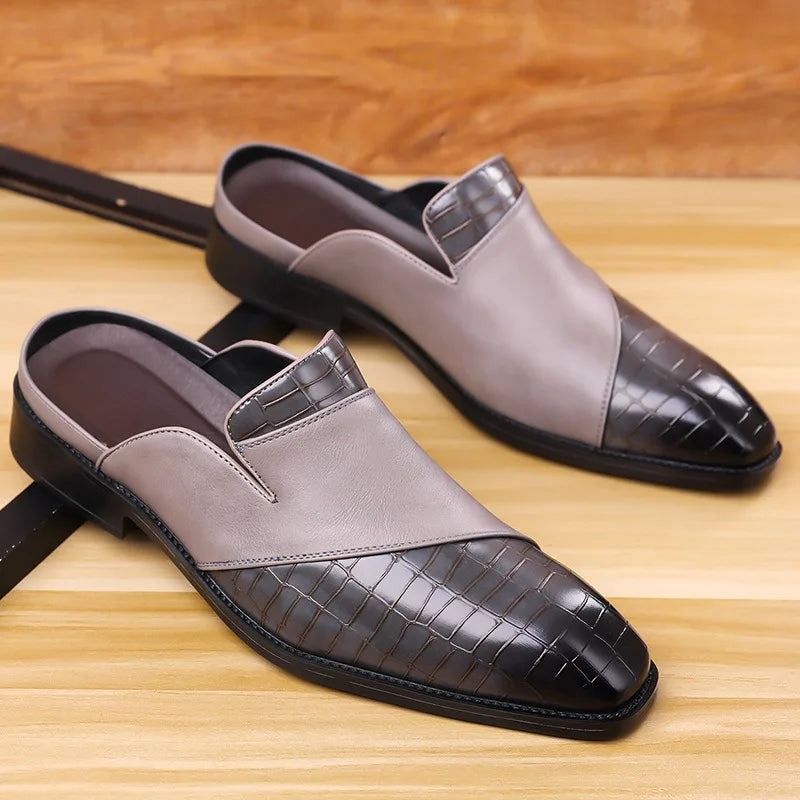 dress loafers half shoes for man slippers luxury designer mules shoes man casual business fashion sliders tongs hommes chinelo m