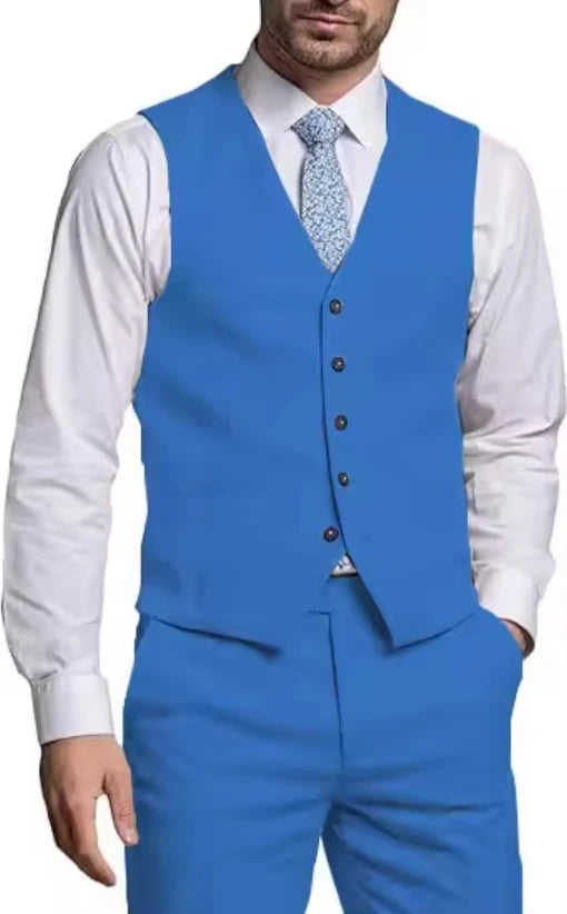 Suits for Men 2 Pieces Vest and Pants Set Gentleman Classic Suit for Men Tuxedo Suit for Men for Wedding Summer Beach