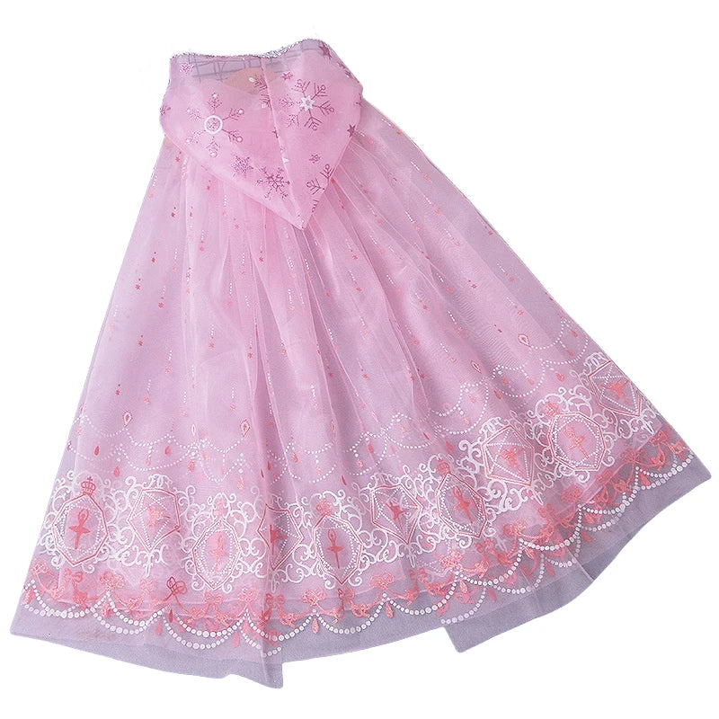 Girls Princess Pink Dress Children Rapunzel Pink Clothing Girls Spring Autumn and Winter Velvet Dress Kids Stage Performs Clothe