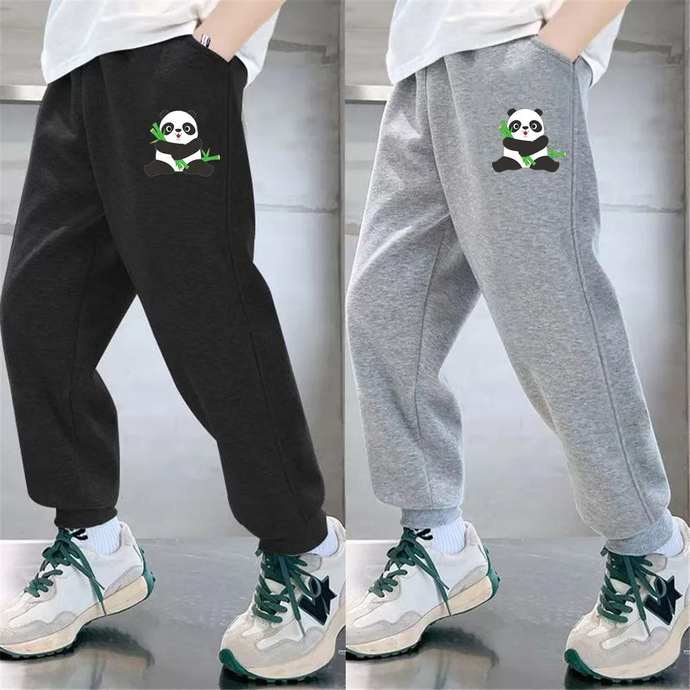 Children's Cartoon Sweatpants Kids Cute panda print pants Boys Spring Outdoor Sport Trousers casual Joggers for Kids 3-14Y
