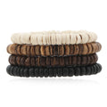 Wooden Bracelets For Men Beaded Multilayer Wooden Bead Jewelry Irregular Coconut Shell Handmade Elastic Bracelet Jewelry
