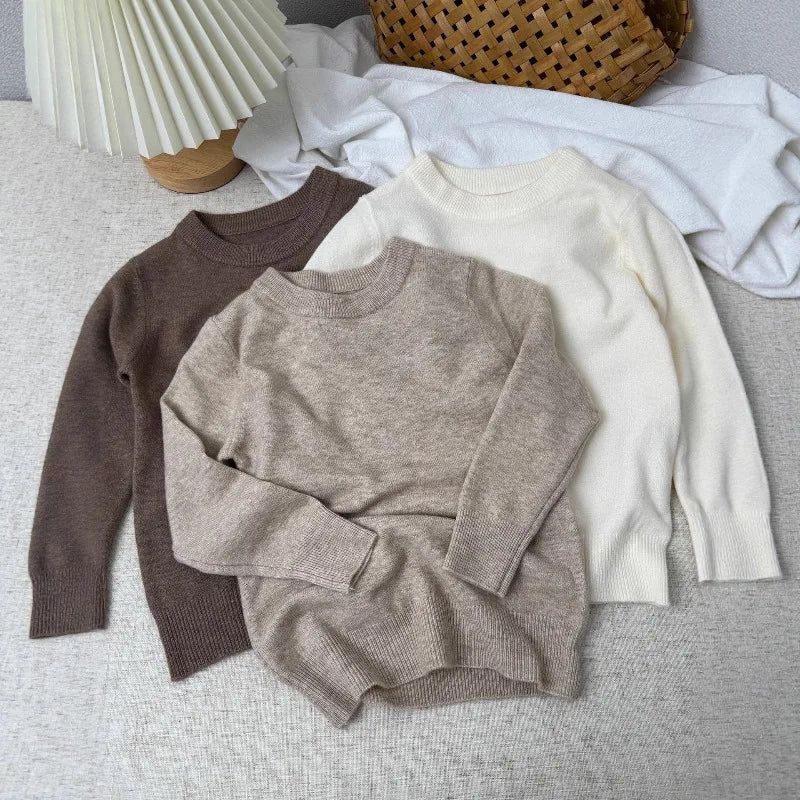 Kids Pullover Ultra-Soft Baby Wool Knitted Sweater for Boys & Girls Autumn Winter Warm Casual Versatile Children Tops Clothes