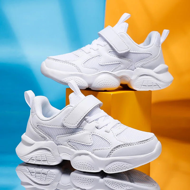 Children's Sports Shoes Boys Girls Sneakers Fashion Mesh Breathable Non-slip Kids Running Shoes for Boy White School Sneakers