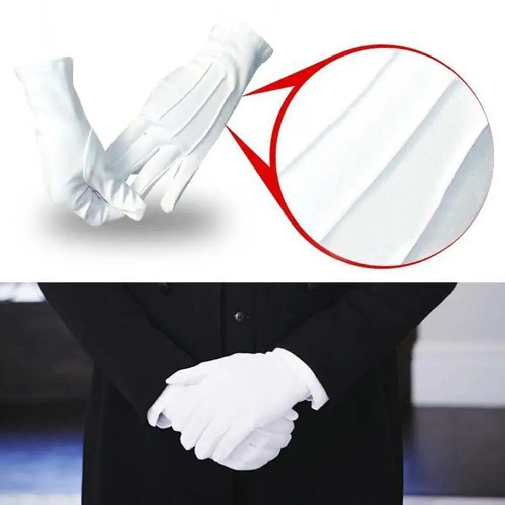 2026 White Work Gloves Men Women Etiquette Reception Honor Guard Ceremonial High Stretch Gloves Household Cleaning Tools