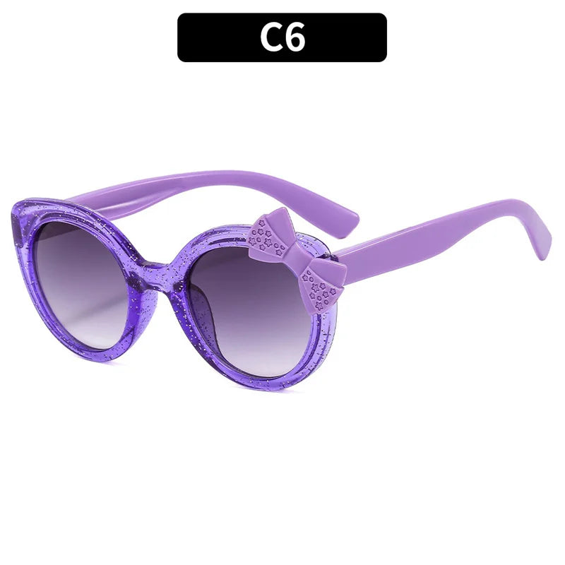 2026 Lovely Cat Eye Children Sunglasses Personality Bowknot Sun Glasses Kids Cute Baby Eyewear Trend Girls Boy Eyeglasses