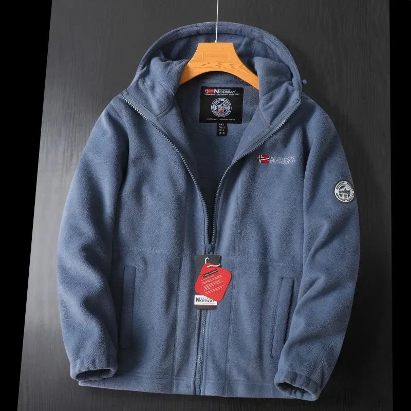 2025 Hot Selling Norway Cold Resistant Warm Thick Double-layer Hooded Fleece Winter Plus Fleece Men's and Women's Same Size
