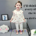 Summer Children's Pajama Sets for 1-9 Years Baby Girls Clothes Suit Cute Floral Ice Silk Kids Clothes Top+Pants Pajamas for Kids